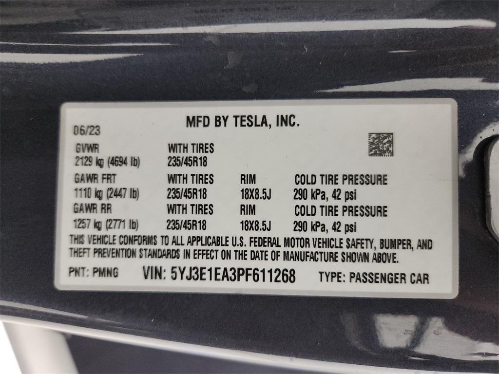 used 2023 Tesla Model 3 car, priced at $25,593