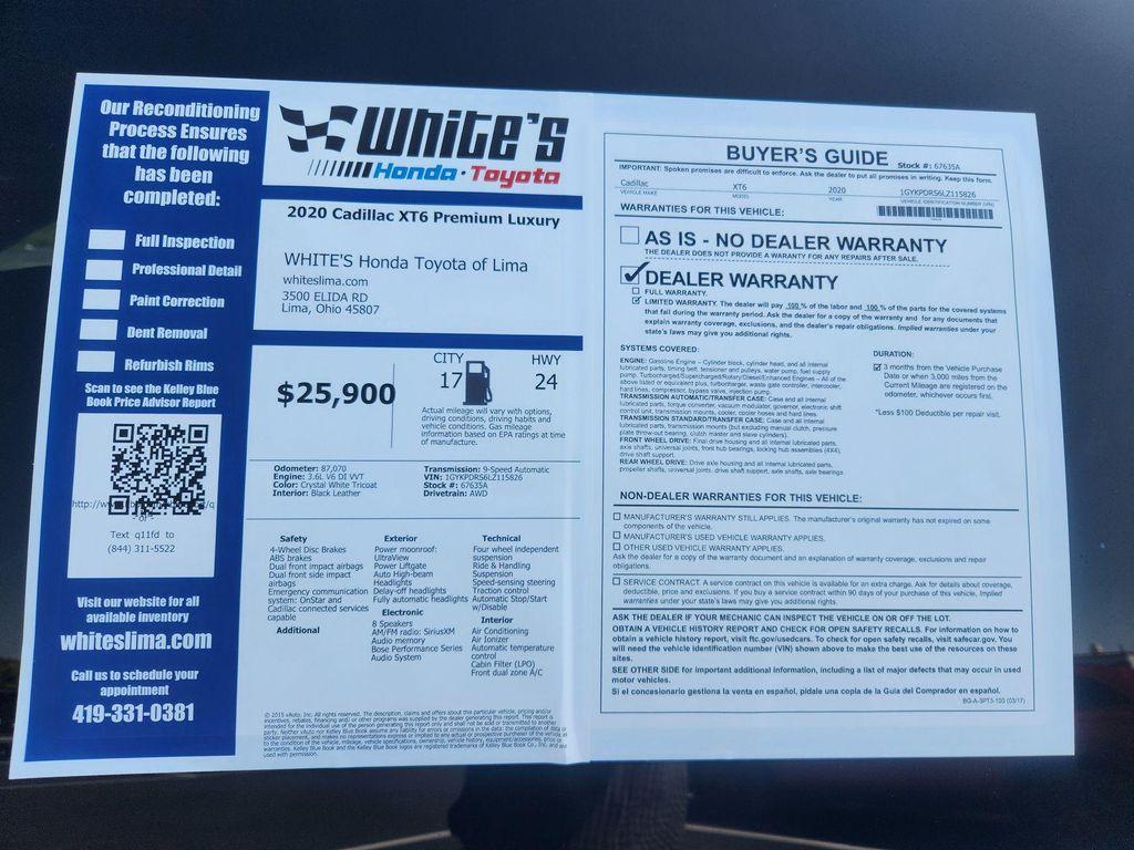 used 2020 Cadillac XT6 car, priced at $23,900