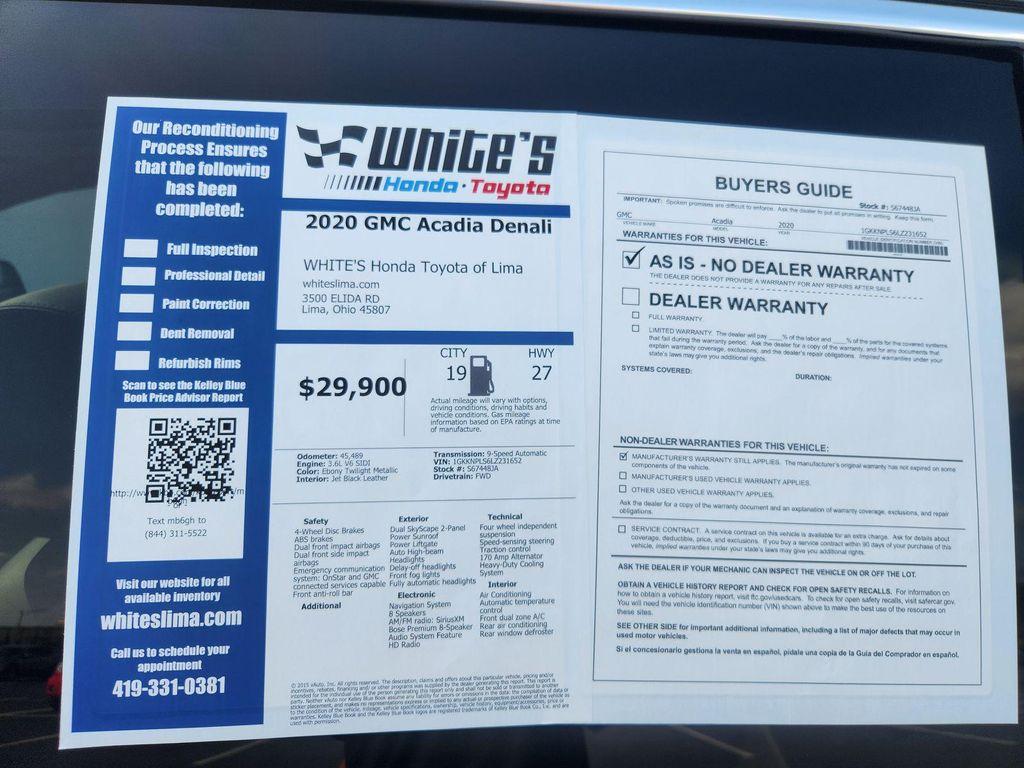 used 2020 GMC Acadia car, priced at $29,900