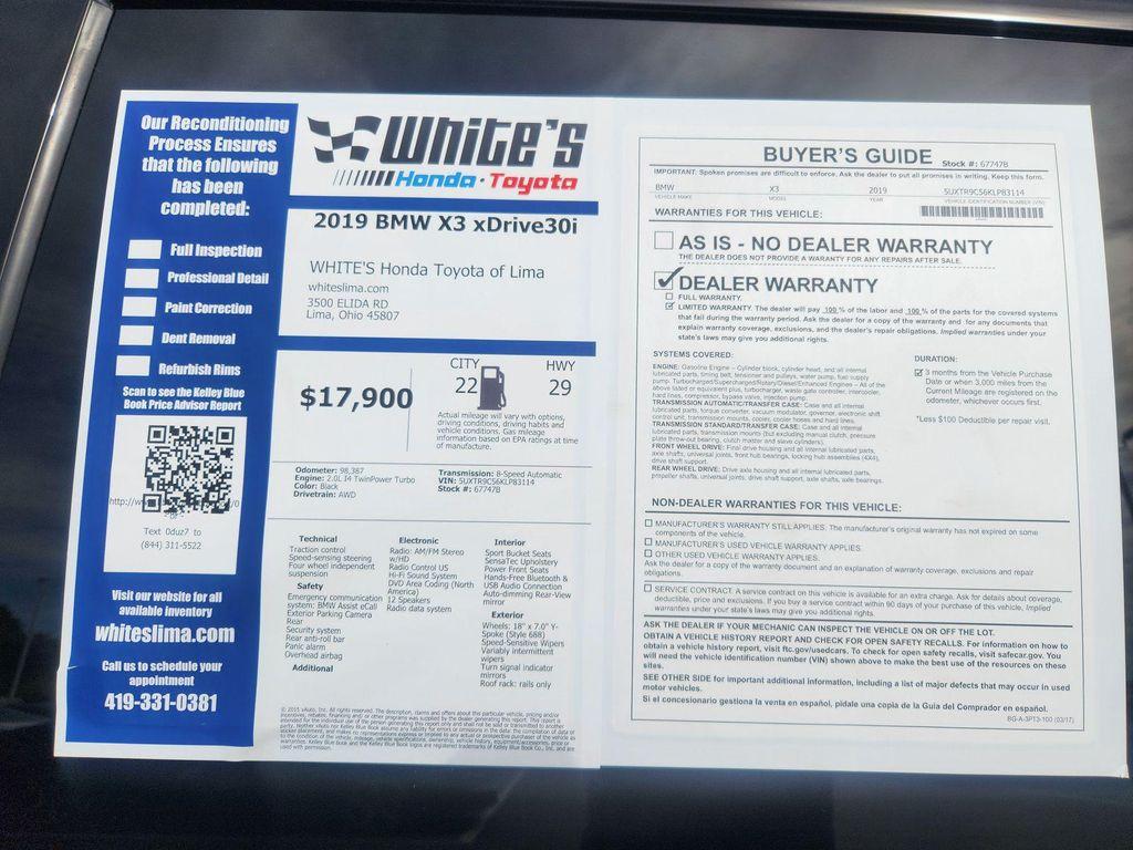 used 2019 BMW X3 car, priced at $17,900