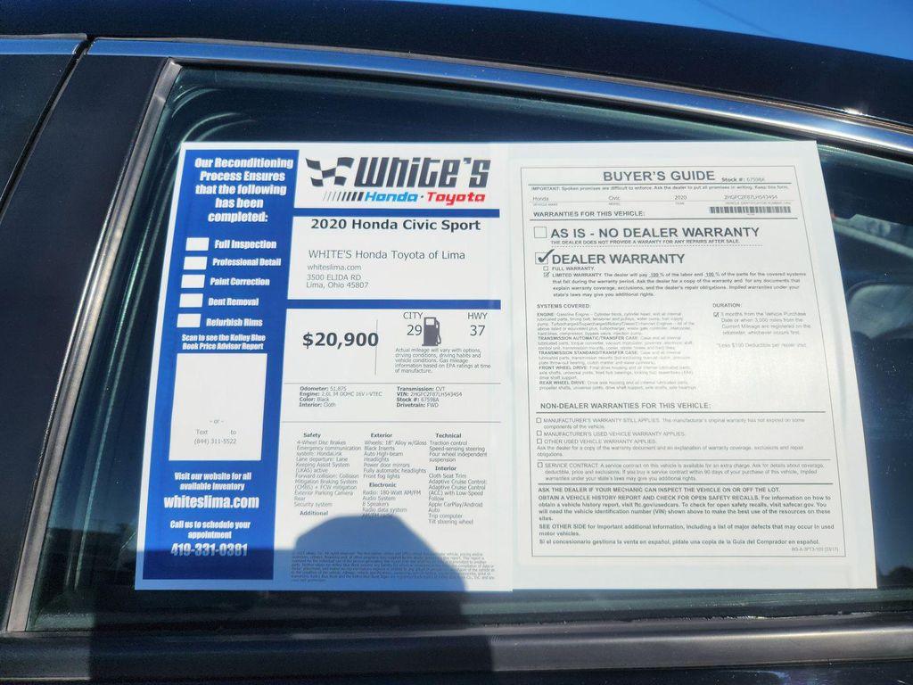 used 2020 Honda Civic car, priced at $20,900