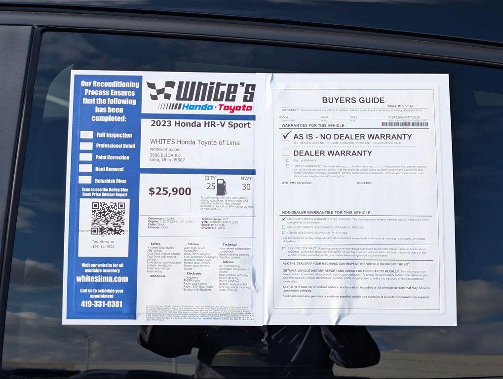 used 2023 Honda HR-V car, priced at $25,400