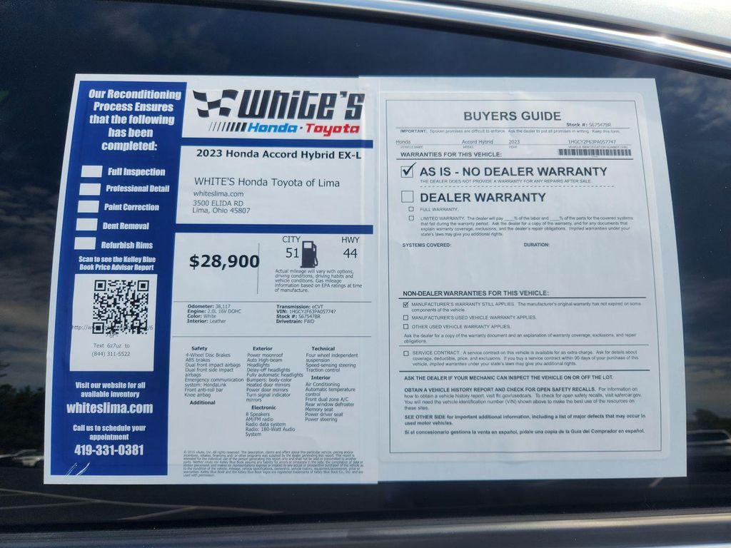 used 2023 Honda Accord Hybrid car, priced at $26,900