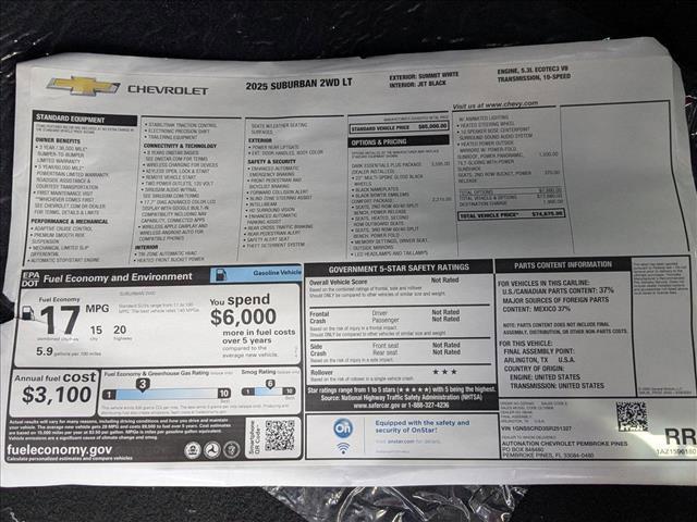 new 2025 Chevrolet Suburban car, priced at $72,675