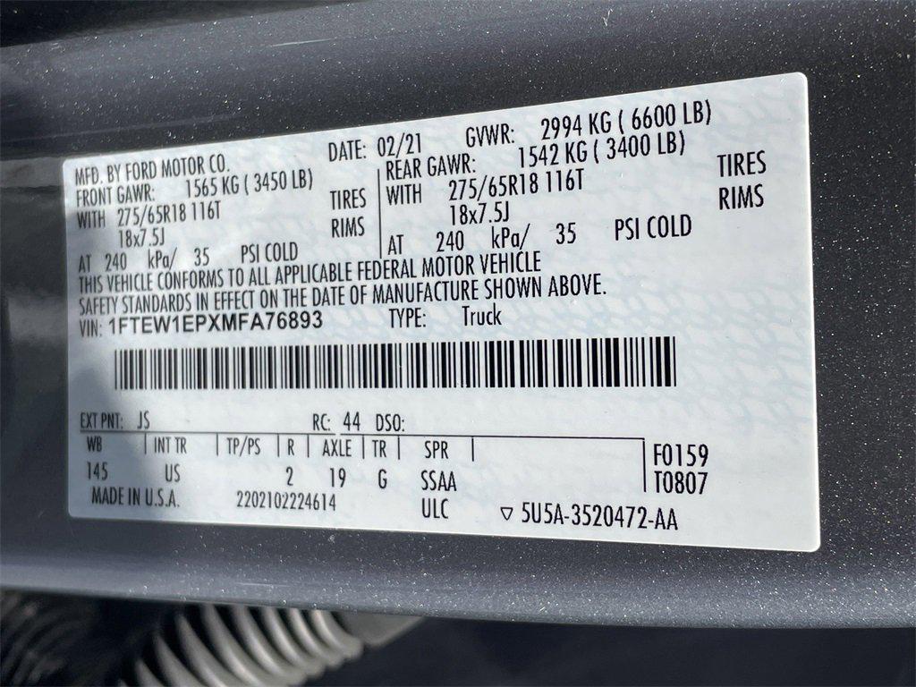 used 2021 Ford F-150 car, priced at $35,590