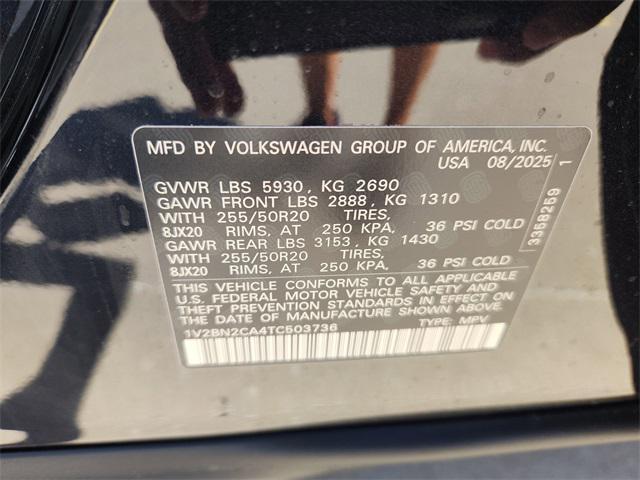 new 2026 Volkswagen Atlas car, priced at $49,245