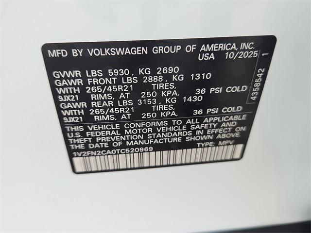 new 2026 Volkswagen Atlas car, priced at $54,292