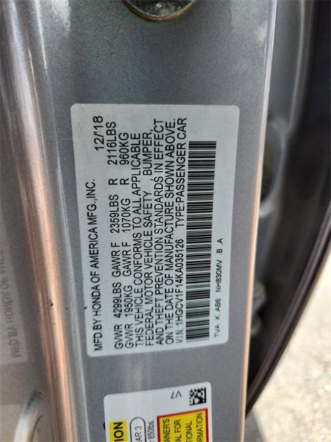 used 2019 Honda Accord car, priced at $20,187