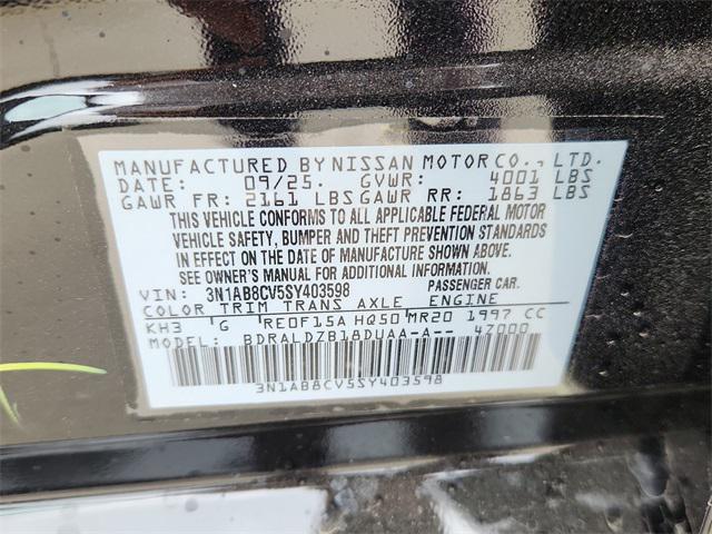 new 2025 Nissan Sentra car, priced at $22,631