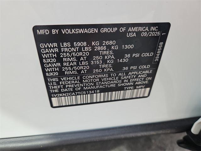 new 2026 Volkswagen Atlas car, priced at $46,922