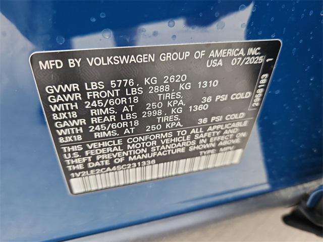 new 2025 Volkswagen Atlas Cross Sport car, priced at $34,794