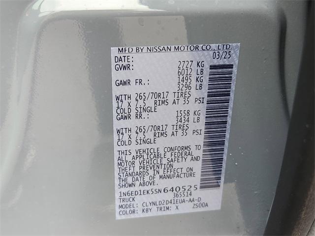 new 2025 Nissan Frontier car, priced at $40,417