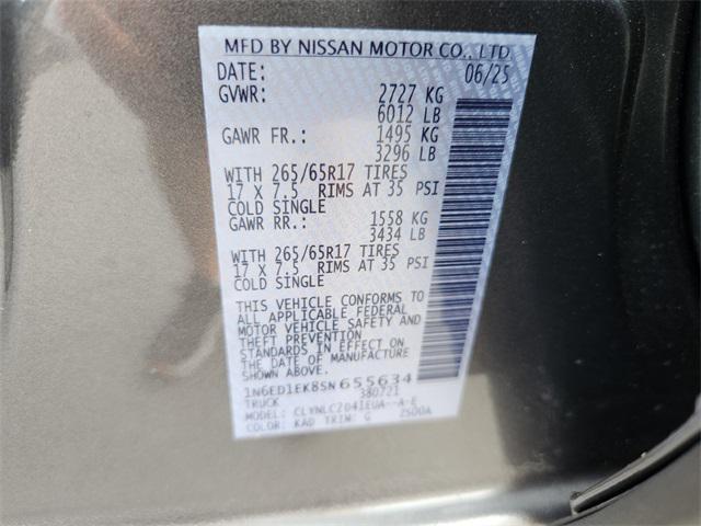 new 2025 Nissan Frontier car, priced at $37,604