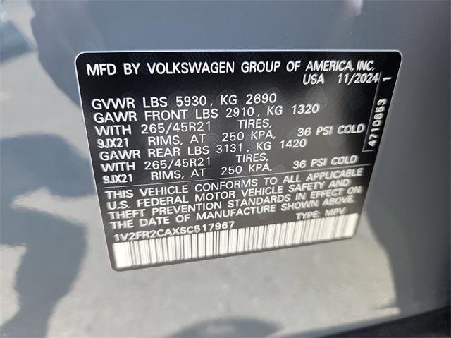 new 2025 Volkswagen Atlas car, priced at $52,151