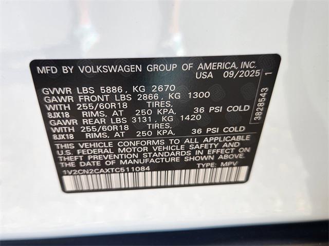 new 2026 Volkswagen Atlas car, priced at $48,194