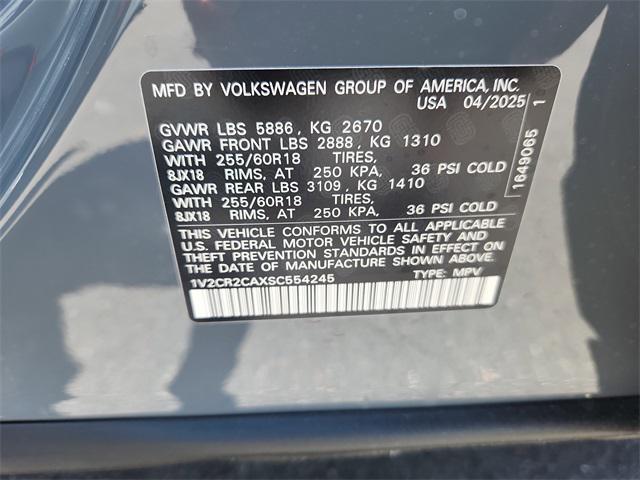 new 2025 Volkswagen Atlas car, priced at $47,014