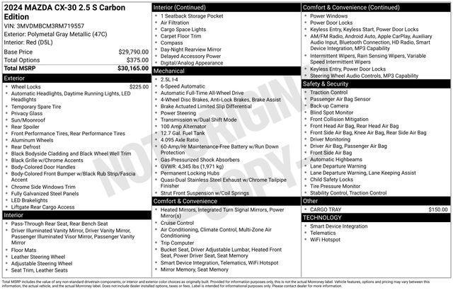 used 2024 Mazda CX-30 car, priced at $27,995