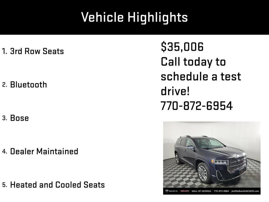 used 2021 GMC Acadia car, priced at $35,006