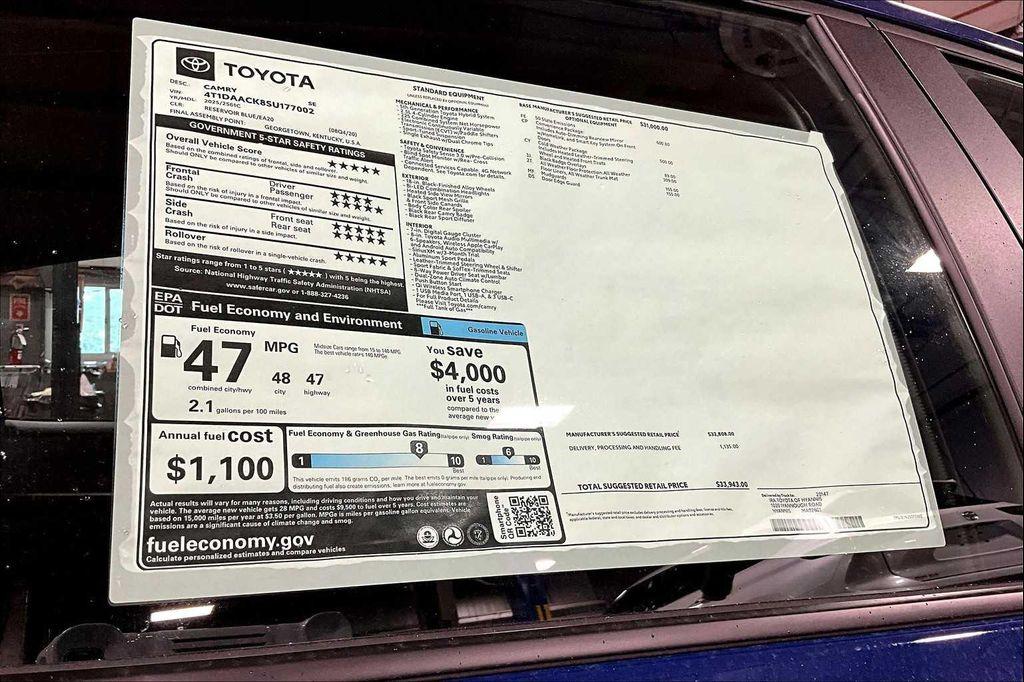 new 2025 Toyota Camry car, priced at $32,443