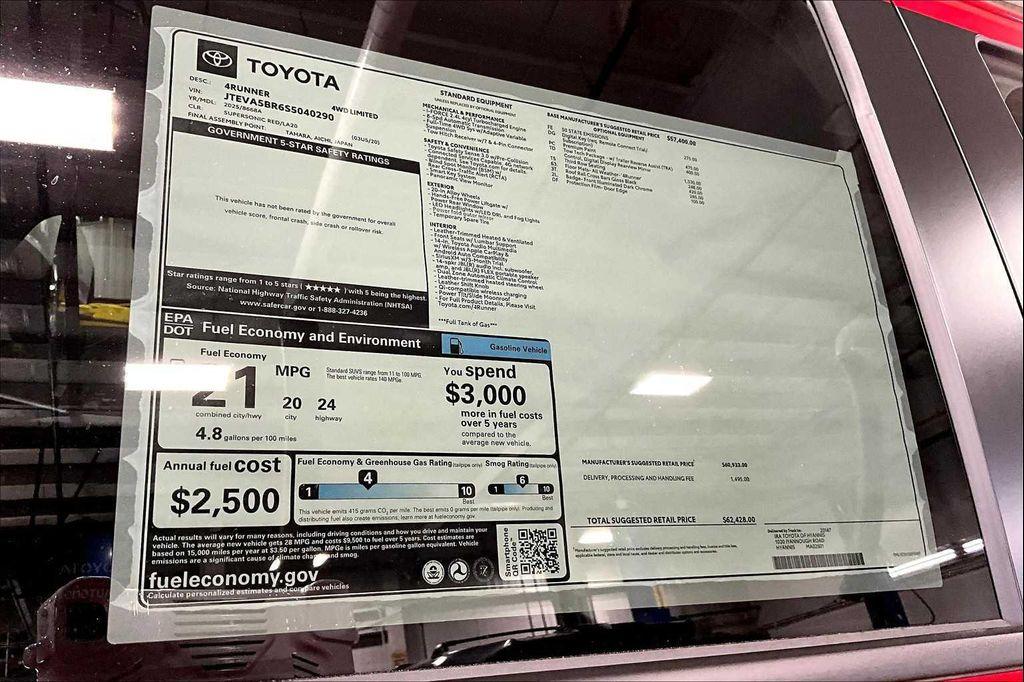 new 2025 Toyota 4Runner car, priced at $62,428