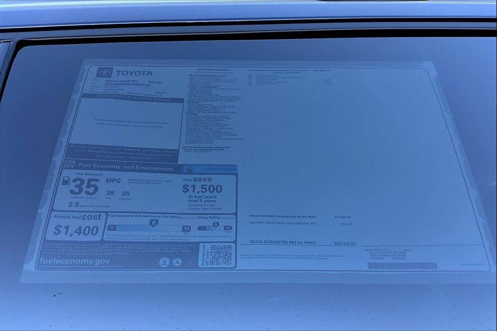 new 2026 Toyota Highlander Hybrid car, priced at $49,418