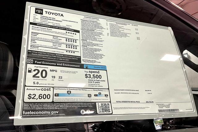 new 2025 Toyota Tundra Hybrid car, priced at $65,754