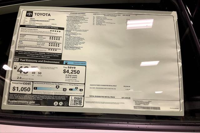 new 2025 Toyota Prius car, priced at $37,439