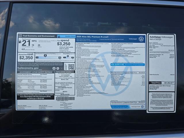 new 2026 Volkswagen Atlas car, priced at $55,429