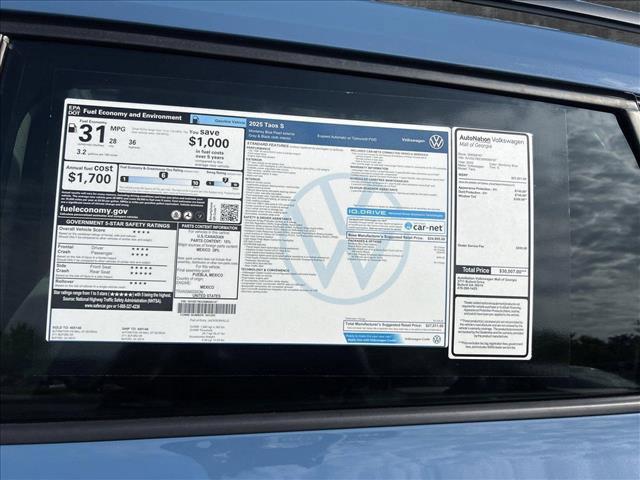 new 2025 Volkswagen Taos car, priced at $26,159