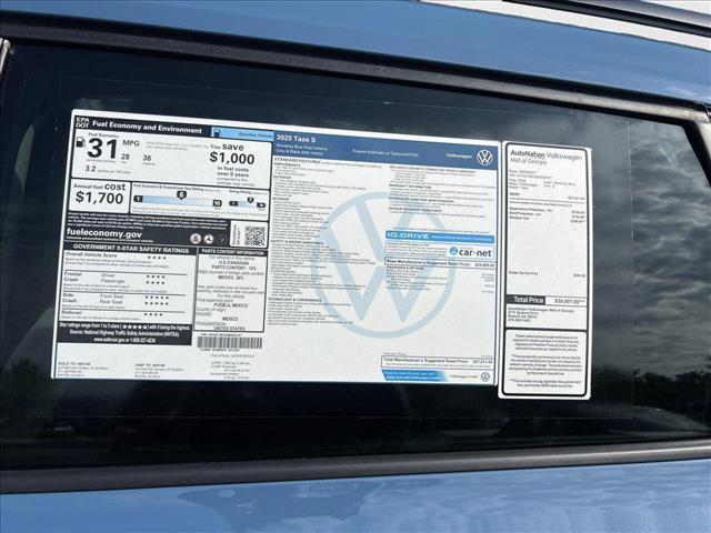 new 2025 Volkswagen Taos car, priced at $25,659