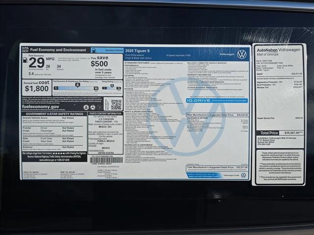 new 2025 Volkswagen Tiguan car, priced at $30,009