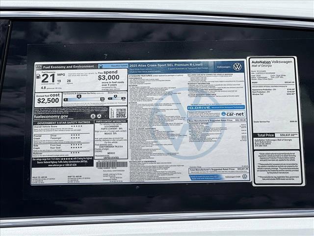 new 2025 Volkswagen Atlas Cross Sport car, priced at $54,141