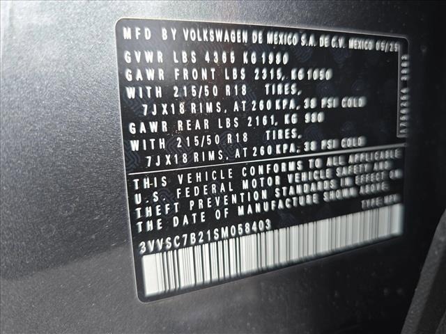 new 2025 Volkswagen Taos car, priced at $28,686