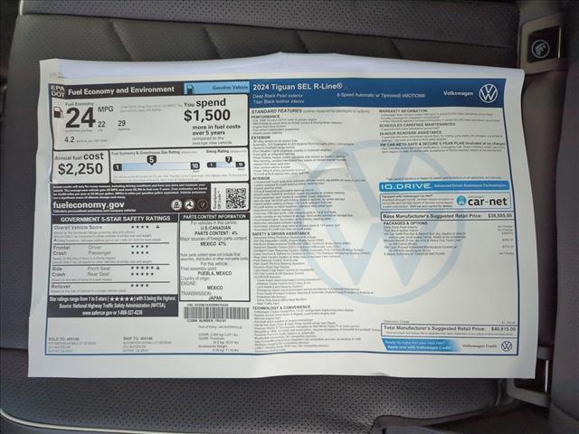 new 2024 Volkswagen Tiguan car, priced at $39,334