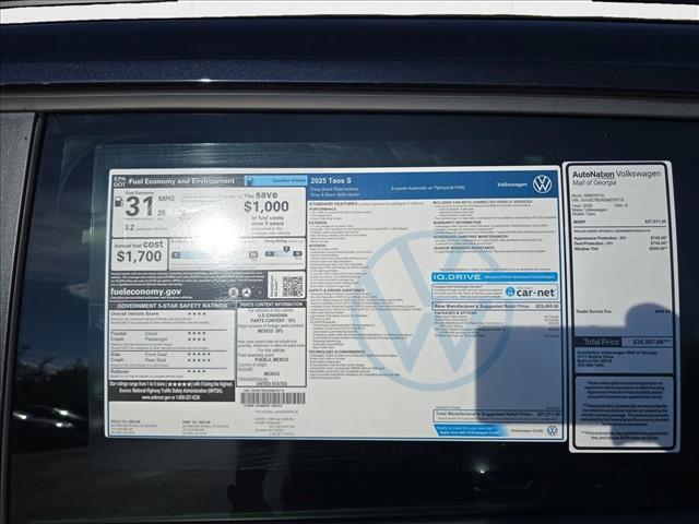 new 2025 Volkswagen Taos car, priced at $26,143