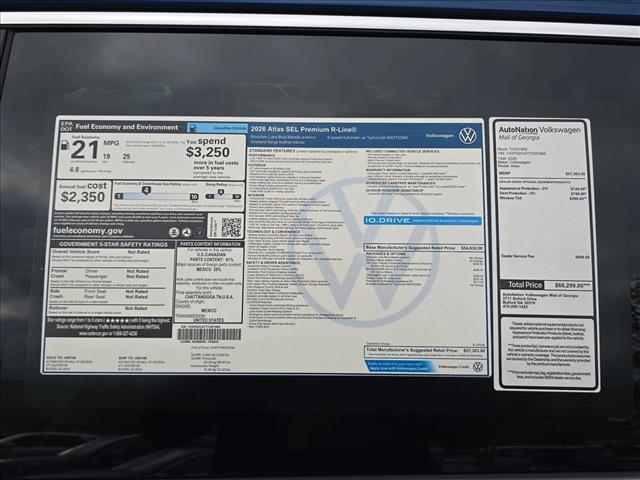 new 2026 Volkswagen Atlas car, priced at $53,801
