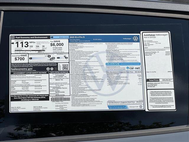 new 2025 Volkswagen ID.4 car, priced at $46,254