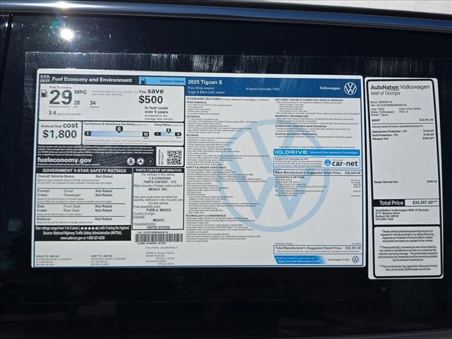 new 2025 Volkswagen Tiguan car, priced at $29,999