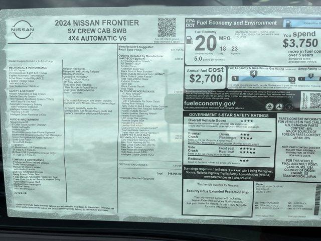 new 2024 Nissan Frontier car, priced at $42,000