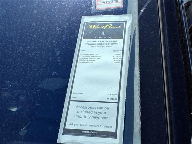 new 2025 Lincoln Nautilus car, priced at $54,903