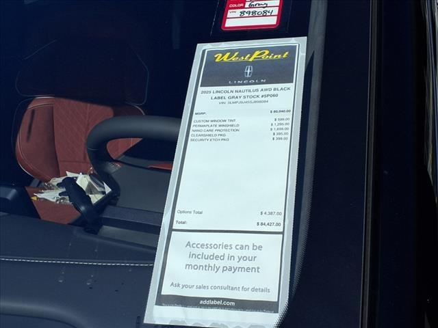 new 2025 Lincoln Nautilus car, priced at $72,334