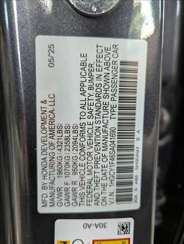new 2025 Honda Accord car, priced at $30,463