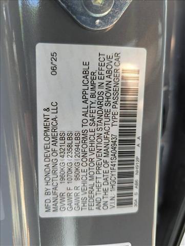 new 2025 Honda Accord car, priced at $30,894