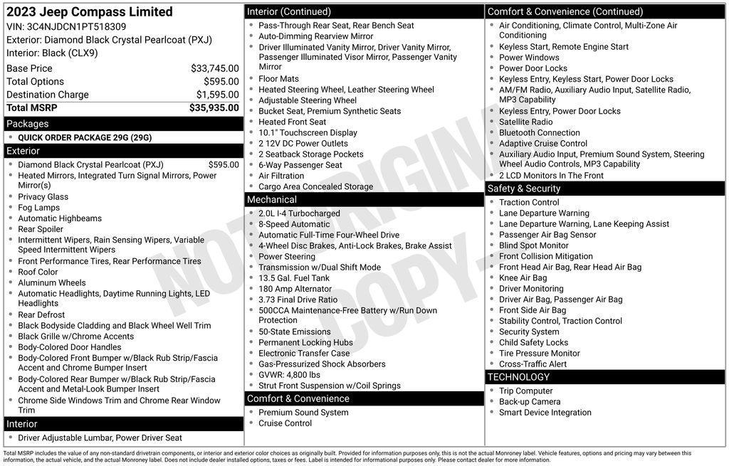 used 2023 Jeep Compass car, priced at $24,233