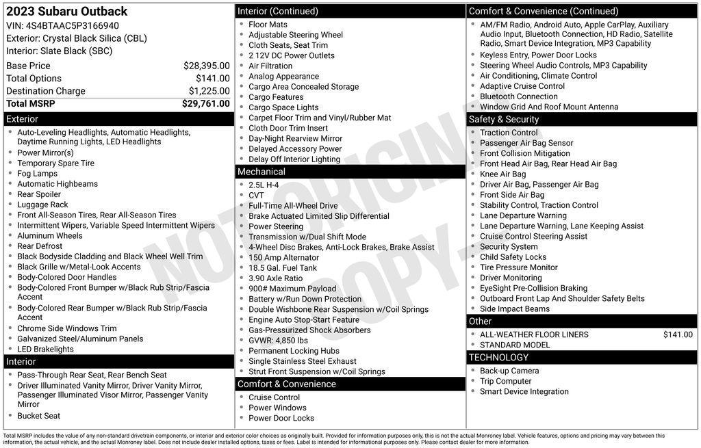 used 2023 Subaru Outback car, priced at $25,511
