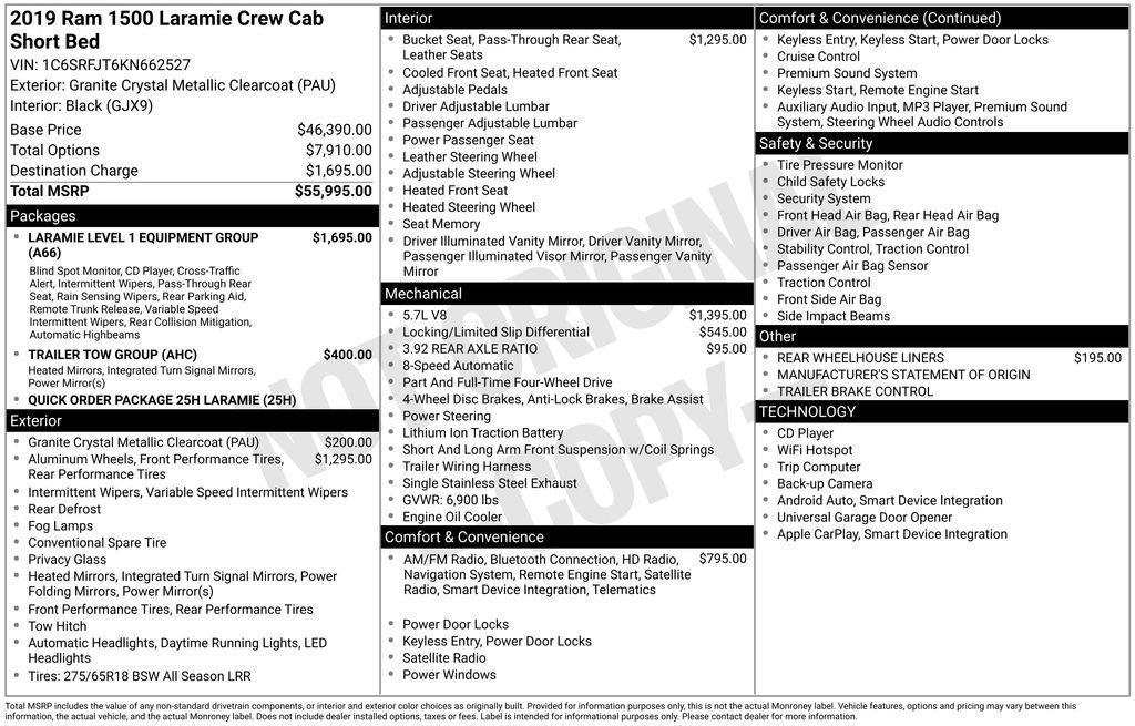 used 2019 Ram 1500 car, priced at $24,511