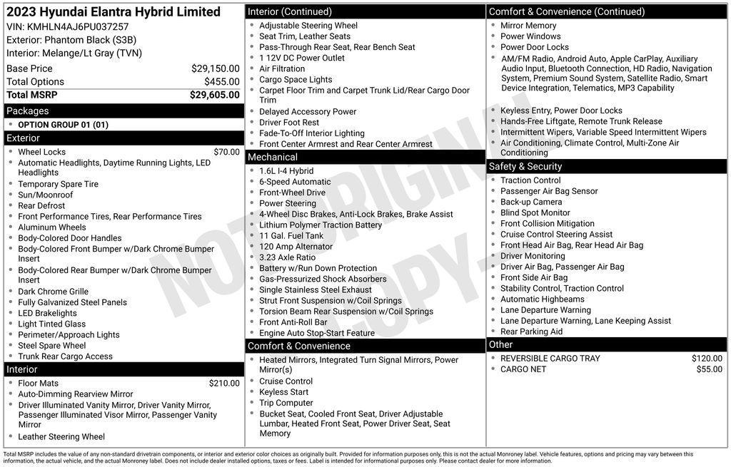 used 2023 Hyundai ELANTRA HEV car, priced at $22,522