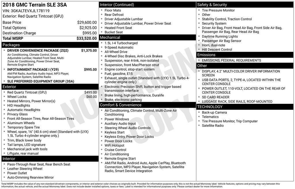 used 2018 GMC Terrain car, priced at $9,933