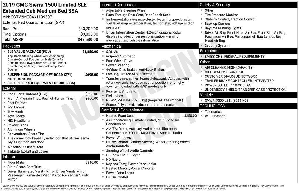 used 2019 GMC Sierra 1500 car, priced at $24,711