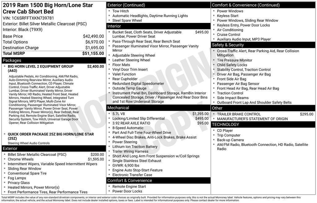 used 2019 Ram 1500 car, priced at $26,911